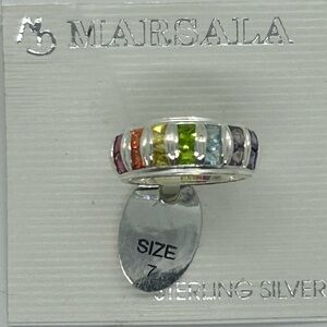 Sterling Silver Multi-Color Ring